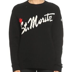 Moncler St. Moritz Knit Pullover Sweater, Black,